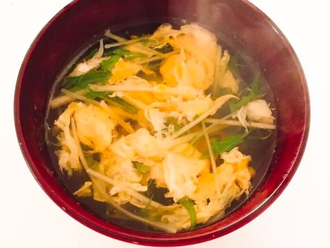 すぐ出来ちゃう♬ 水菜と卵のスープ